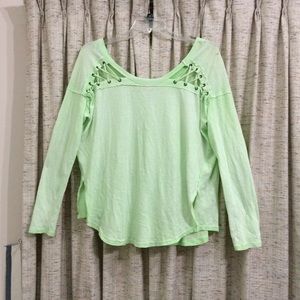 We The Free First Love Lace-Up Tee in Lime